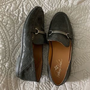 Women’s black leather loafers